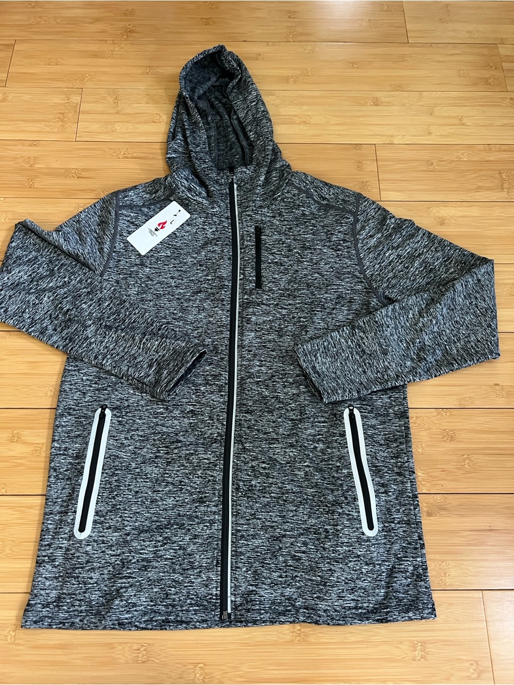 liberty Heather Black & Gray Hooded Performance Jacket